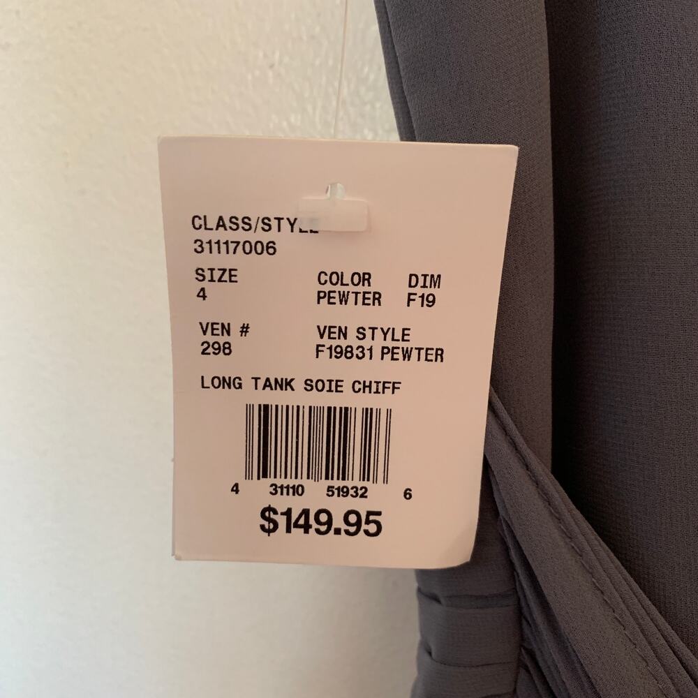 NWT David's Bridal Chiffon Surplice Neck Tank full length bridesmaid dress US 4 - Picture 11 of 11